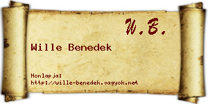 Wille Benedek névjegykártya